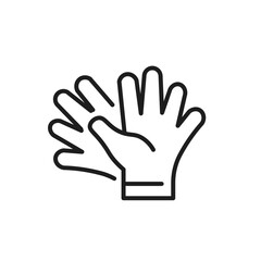 This outline icon represents a pair of gloves, symbolizing the important concepts of safety and protection, particularly in the realms of construction and renovation work, where they are essential