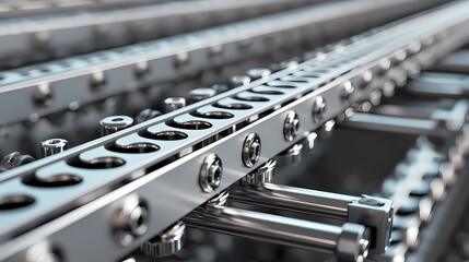 Obraz premium A close-up view of metallic components showcasing intricate detailing and precision engineering in a mechanical setting.