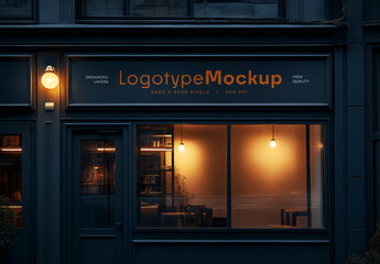 Dark Outdoor Logo Sign Mockup Generated With AI