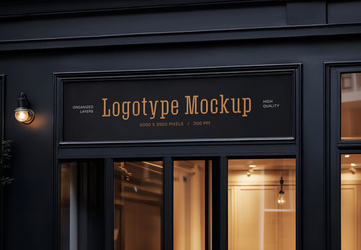 Dark Outdoor Logo Sign Mockup for Design and Branding Projects