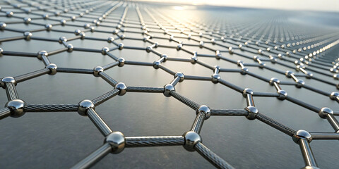 An abstract representation of technology, featuring floating particles and a virtual molecule at the center, symbolizing the intersection of innovation and molecular science.