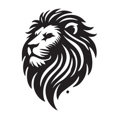 Obraz premium Powerful Lion Head Silhouette Design