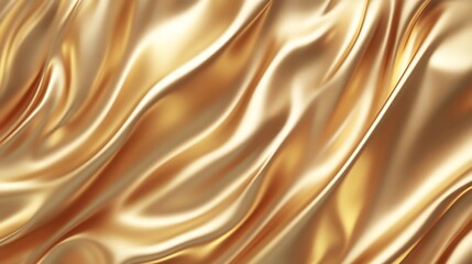 Fototapeta premium Golden Silk Draped Luxuriously in Soft Waves