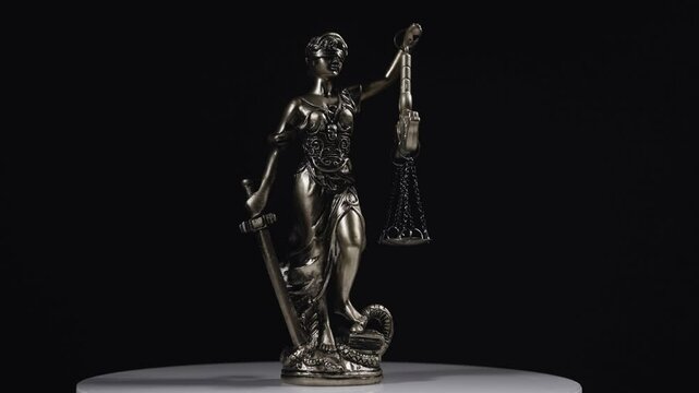 statue of god Themis Lady Justice is used as symbol of justice within law firm to demonstrate truthfulness of facts and power to judge without prejudice. Themis Lady Justice is of justice