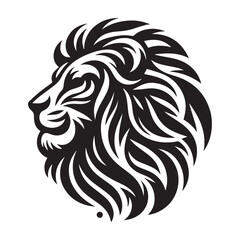 Fototapeta premium Powerful Lion Head Silhouette Design