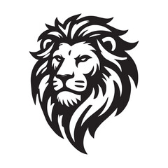 Fototapeta premium Powerful Lion Head Silhouette Design