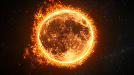 Obraz premium Flaming Eclipse in a Dark Sky