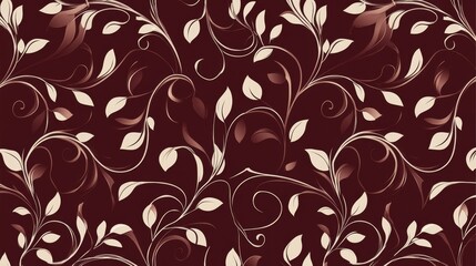 Elegant Floral Design Brown and Cream Vintage Pattern