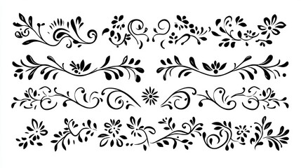 Elegant Floral Design Elements Set for Decoration