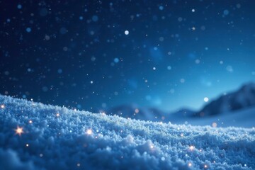 Naklejka premium Sparkling starry night sky with glittering ice and snowflakes, glittering, ice, snowflake