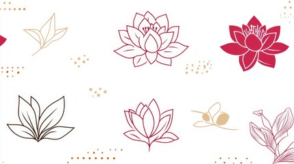 Fototapeta premium Elegant Floral Design with Red and White Lotuses