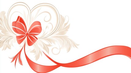 Elegant Floral Design with Red Ribbon Bow