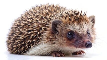 Fototapeta premium Hedgehog Portrait on White Background