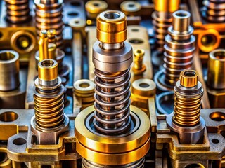 Industrial Close-Up: Hydraulic Cartridge Valve Components and Precision Engineering