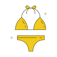 Tropical Beach Bikini Swimsuit Vector Icon Design