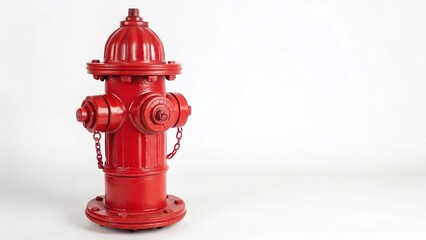 Fototapeta premium Isolated Red Fire Hydrant on White Background - Stock Photo