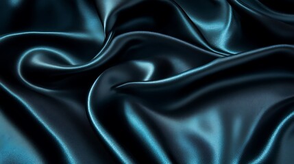 Fototapeta premium Dark blue silk fabric flowing for background or designs