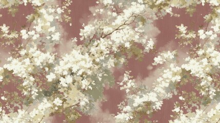 Elegant Floral Wallpaper Design with Dusty Rose Background