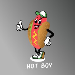 A man With Hotdog Costume