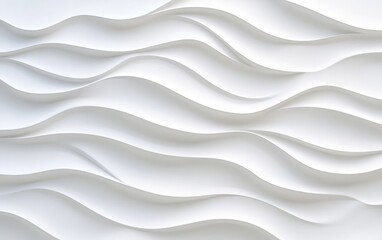 Obraz premium White background with smooth lines and waves texture, simple design, 3D rendering