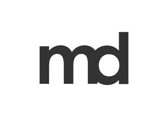 MD creative geometric initial based modern and minimal logo. Letter m d trendy fonts.