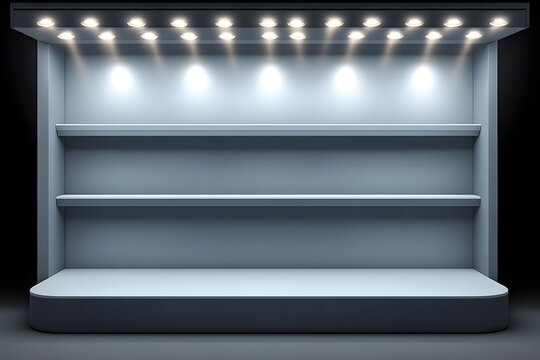 empty white shelf