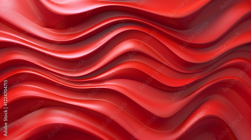 Poster abstract red waves creating a dynamic, flowing texture.