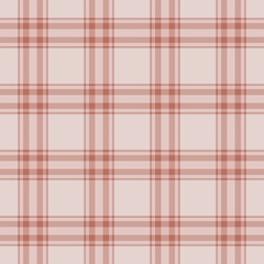 French vector tartan texture, christmas ornament background plaid pattern. Printing textile check seamless fabric in light and red colors.