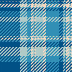 Tradition tartan check fabric, bathroom seamless plaid texture. Kid vector pattern textile background in cyan and pastel colors.