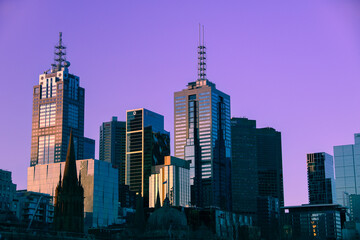 Naklejka premium city skyline, the beautiful view of Melbourne 