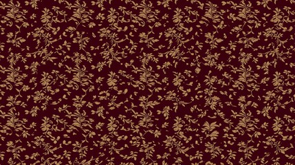 Fototapeta premium Elegant Gold Floral Pattern on Dark Red Background (2)