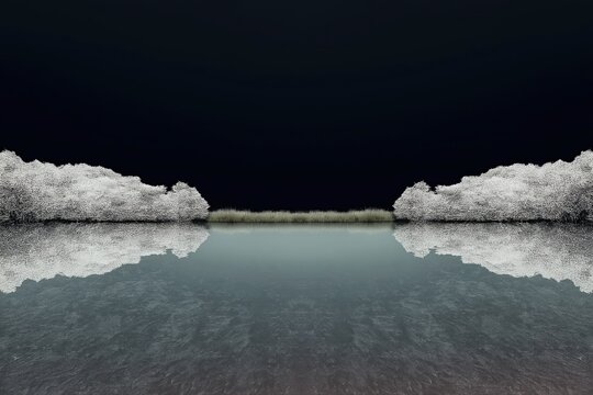 This artwork blends symmetry found in nature with the harmony of soft mist to create a surreal and emotional atmosphere. It highlights the sharp colors and details unique to digital