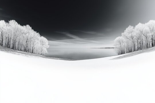 This artwork blends symmetry found in nature with the harmony of soft mist to create a surreal and emotional atmosphere.
