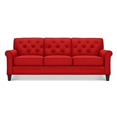 red leather sofa