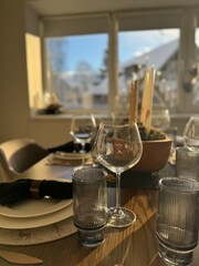 table setting in restaurant