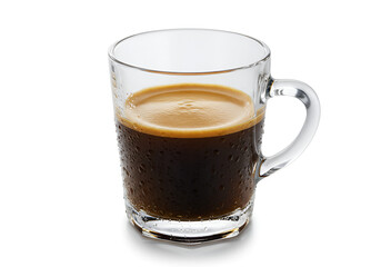 Naklejka premium Glass cup of espresso coffee isolated