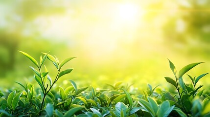 Obraz premium Tea Plantation at Sunrise