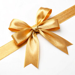 Fototapeta premium golden bow isolated on white background