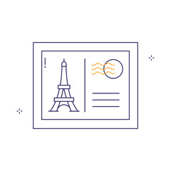 Vintage Postcard Souvenir Travel Vector Icon Design