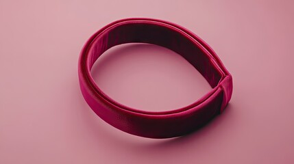 A decorative headband wrapped with velvet ribbon, set against a minimalist backdrop.