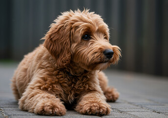 golden doodle dog isolated 