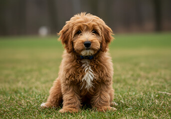 Fototapeta premium golden doodle dog isolated 