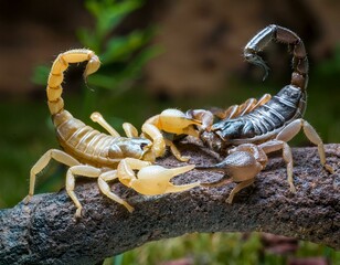 Intense Battle Between Two Fighting Scorpions