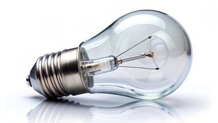 Incandescent Light Bulb on White Background