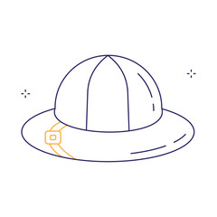 Tropical Explorer Safari Hat Vector Icon Design