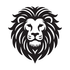 Obraz premium black and white Lion Head Tattoo Vector Mascot Illustration