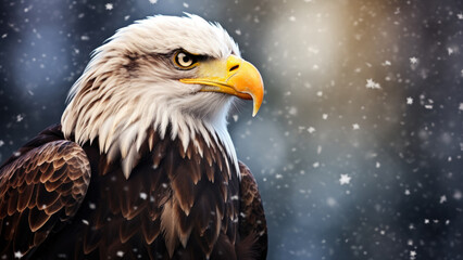 Obraz premium Bald eagle in snow