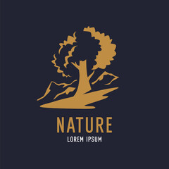 A beautiful flat illustration depicts nature. Modern graphics, artistic drawing. Vector graphics.