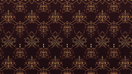 Elegant Golden Ornate Pattern Design Wallpaper
