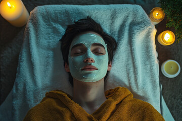 Person with a facial mask enjoying a soothing spa treatment